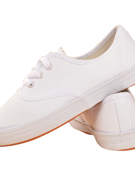 经典白网鞋系带休闲鞋跑步鞋武术鞋纯白帆布鞋太极表演鞋练功单鞋