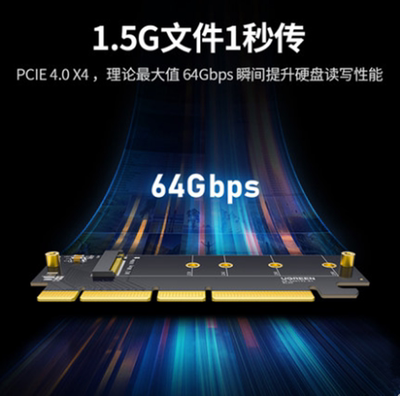 绿联CM465pcie转nvme m2电脑扩展卡m.2固态硬盘转接卡盘位x4/8/16