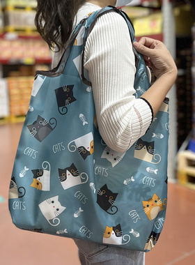 中号可折叠超市环保购物袋大容量袋子便携式卡通手提袋妈妈买菜包