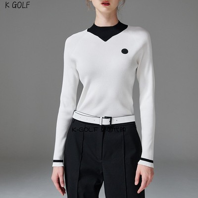 过季折扣KLIMGOLF韩国正品代购高尔夫球服女秋领口针织长袖上衣