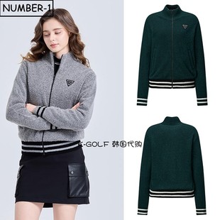 针织衫 韩国代购 challenger高尔夫球服25年女冬徽标口袋小高领长袖