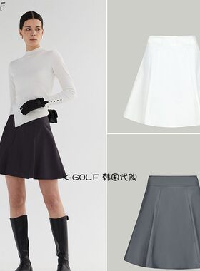 韩国代购ANELL高尔夫球服23年女春防风材质修身连身裙golf长裙
