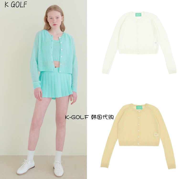 PIVVEE韩国正品代购高尔夫球服23年女春秋宽松针织开衫背心两件套
