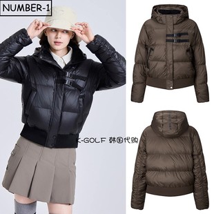 韩国代购 保暖上衣 challenger高尔夫球服25年女冬徽标口袋连帽长袖