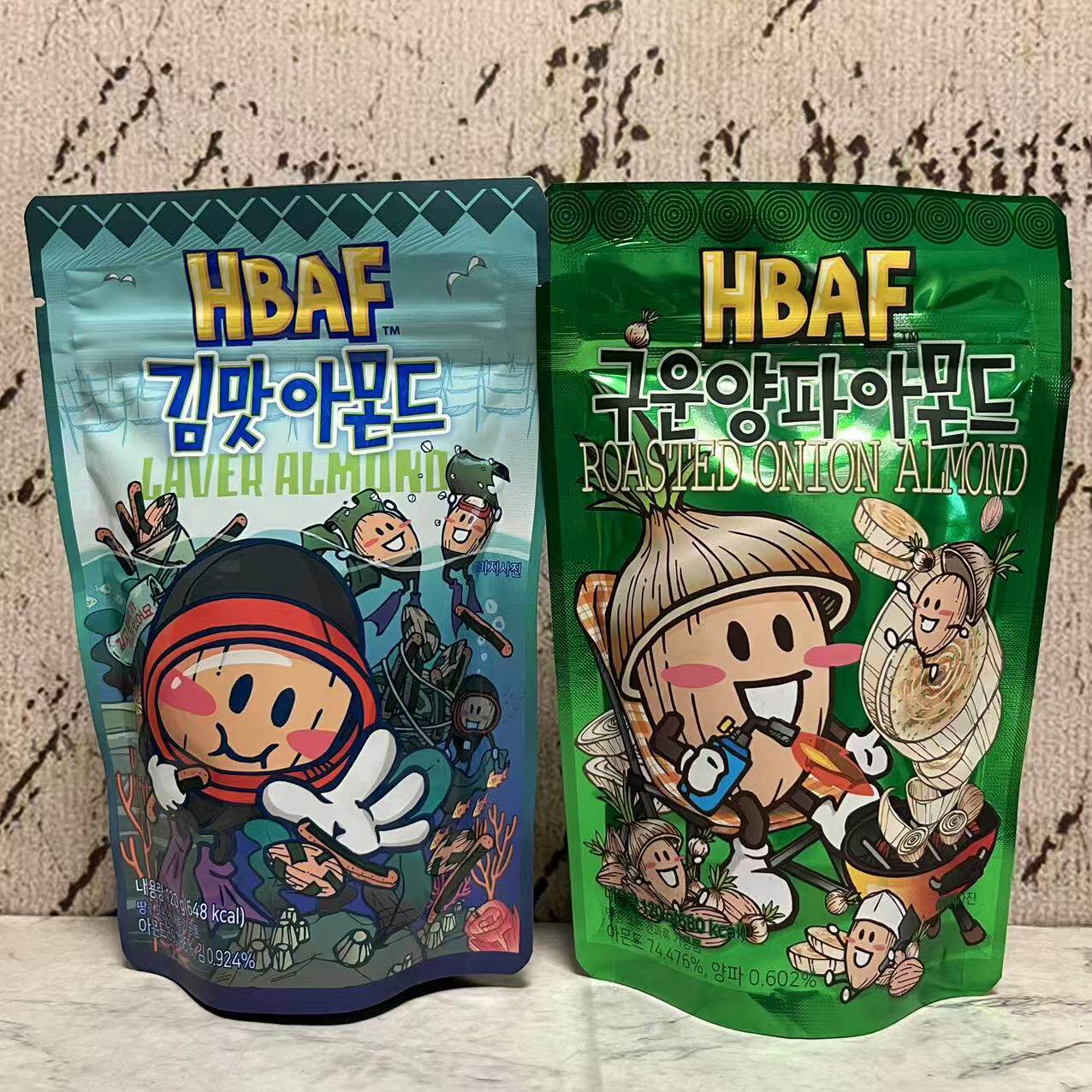 临期裸价特卖 韩国进口芭蜂海苔烤洋葱味扁桃仁120g 休闲坚果零食