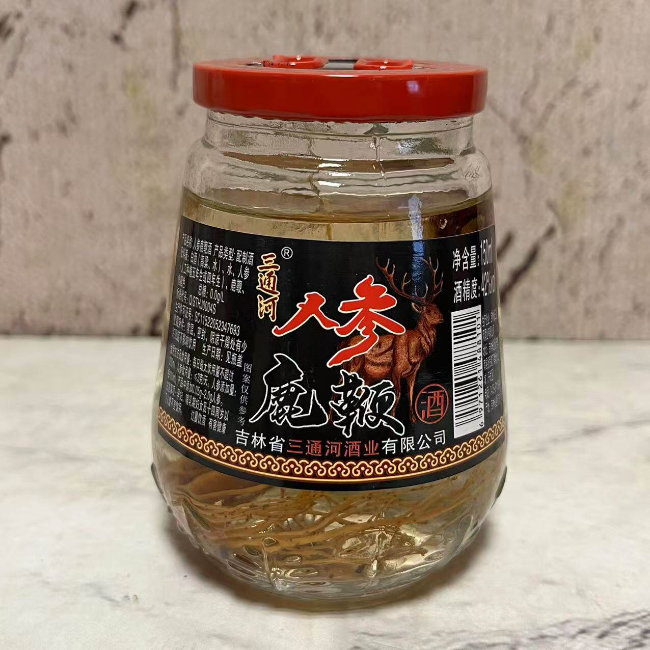 特价售卖 三通河 人参鹿鞭酒三鞭酒150ml瓶装 35%vol 高粱配制酒