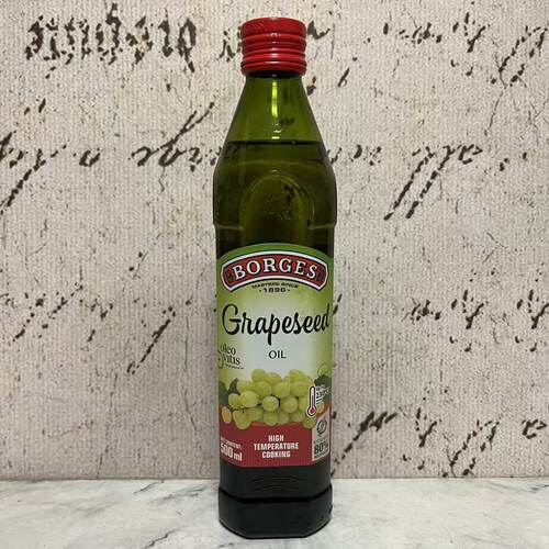 临期裸价特卖 西班牙进口BORGES伯爵葡萄籽油500ml 凉拌煎炸烹饪