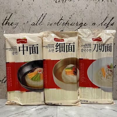 临期特卖 韩国进口亚洲妈妈中面细面刀切面(挂面)500g 需煮面条