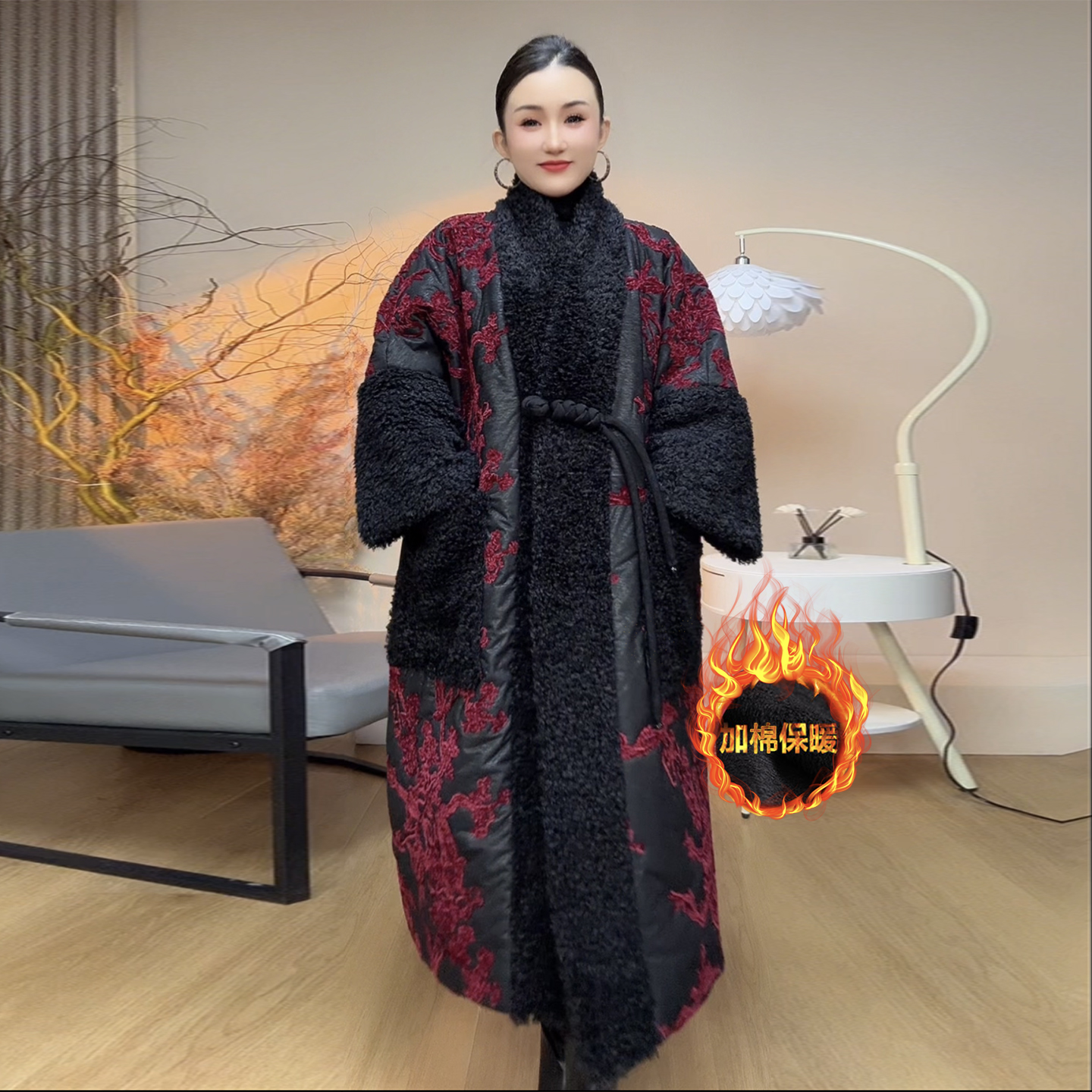 气质妈妈加棉保暖外套冬季棉服女