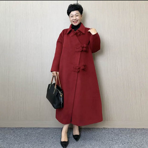 冬季毛呢外套妈妈装宽松欧货外套