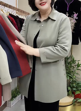 妈妈装春季新款风衣中长款外套女