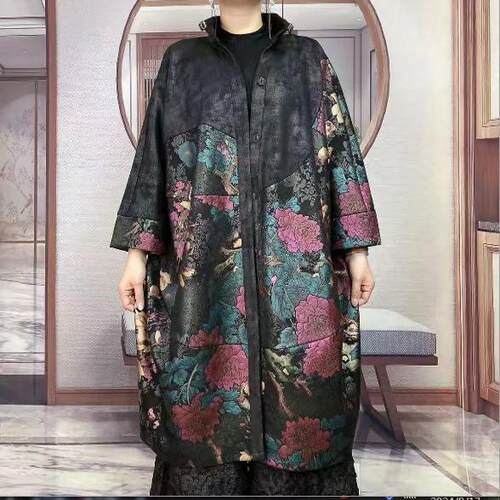 中长款时尚宽松遮肉风衣外套加肥