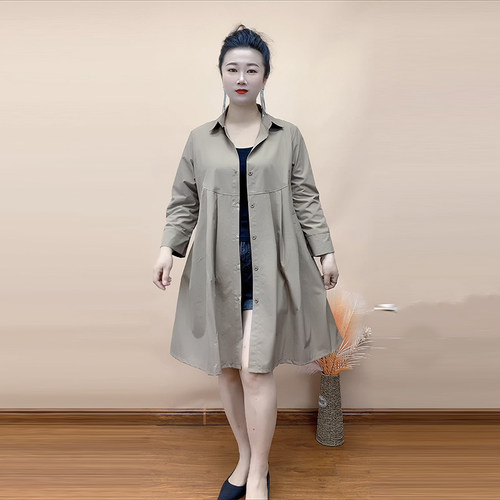 正肩翻领中长款时尚遮肉显瘦外套