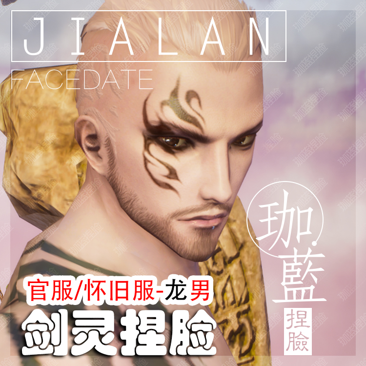 【珈蓝】剑灵捏脸 龙男脸型数据 国服韩服国际服BNS私服可用 飞龙