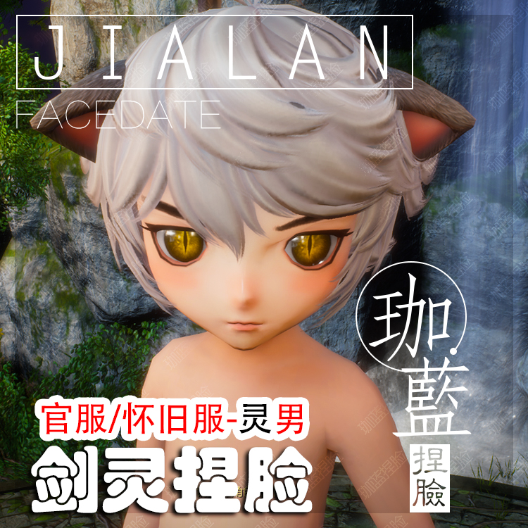 【珈蓝】剑灵捏脸 灵男脸型数据 国服韩服国际服BNS私服可用 富迪