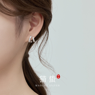 猫蛰S925银针流星耳钉日常通勤高级气质款 潮流 女生耳饰品精致时尚