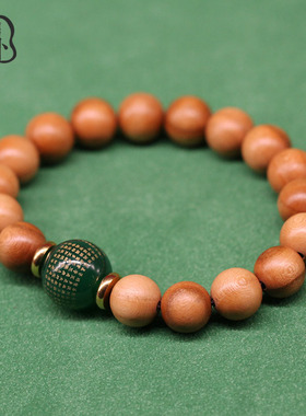 男女桃木民族风本命年心经手链