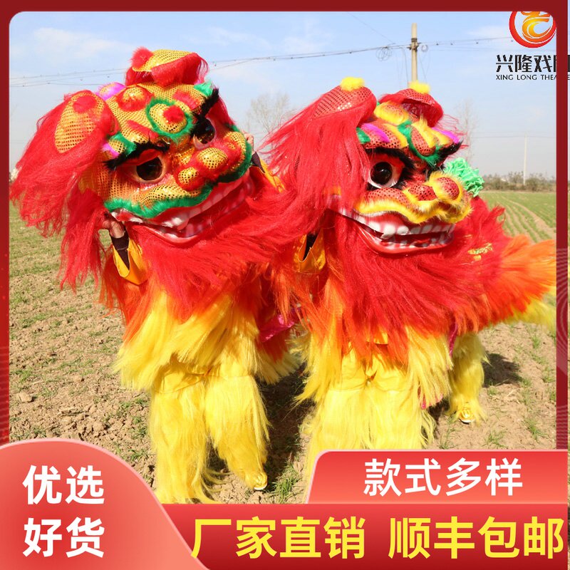新款舞狮道具整套衣服正宗北狮舞狮头醒狮狮子头舞龙舞狮道具服装_虎窝淘