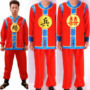 轿夫服装戏曲抬花轿轿夫装服装中式婚礼轿子衣服戏曲戏服帽子全套