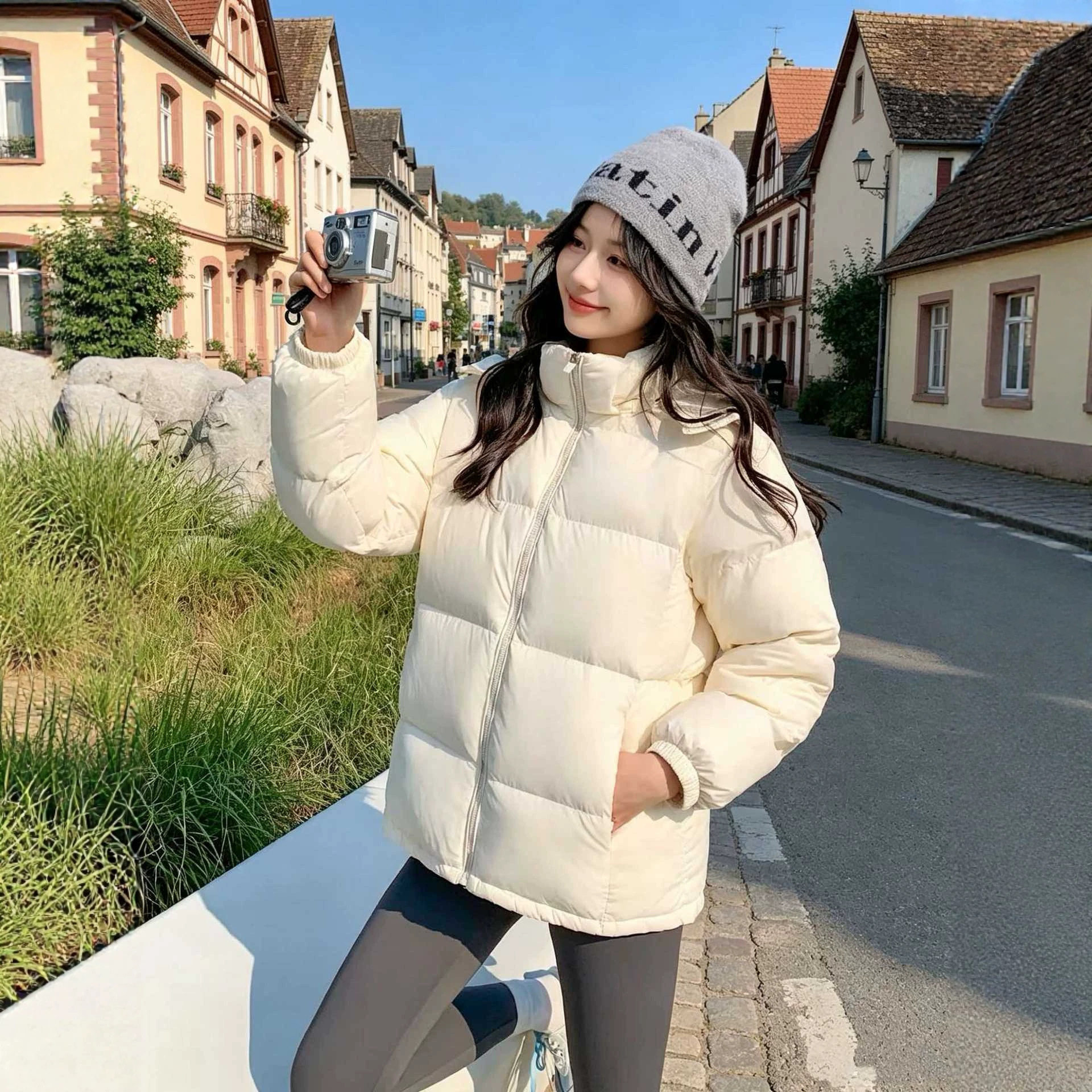 MM明摩同款短款羽绒服女款冬季2026年新款小个子情侣加厚爆款外套图片