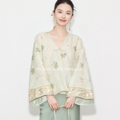 防晒外搭上衣蕾丝刺绣钉珠开衫 夏季 国风新中式 半身裙套装 青禾