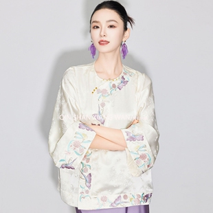 【微风】国风新中式夏季百搭绝美上衣半身裙时尚套装天丝提花刺绣
