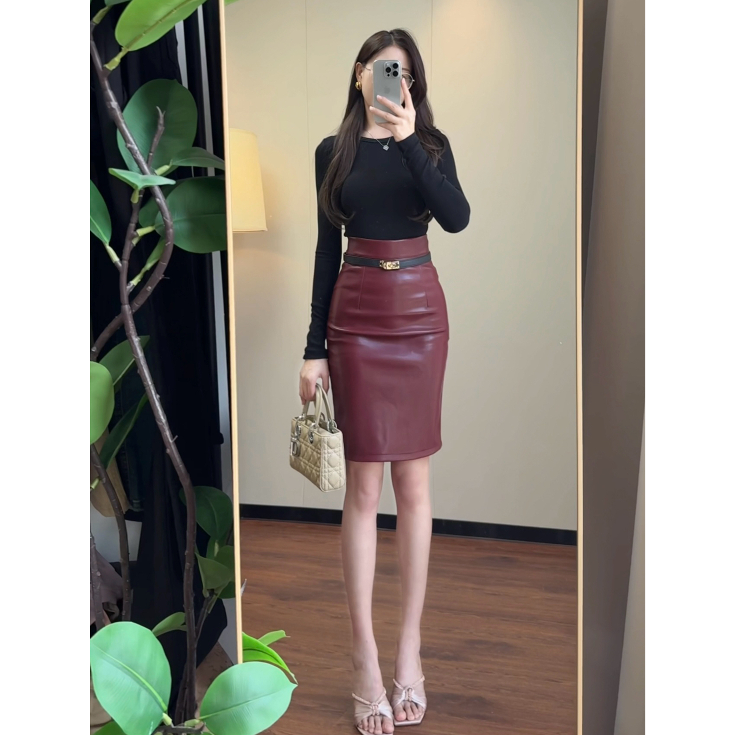 名媛御姐中长款高腰包臀半身裙