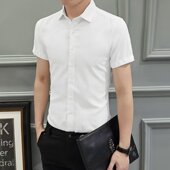 男士 衬衣短袖 春夏季 白色衬衫 商务职业正装 免烫休闲西装 男式 上衣服