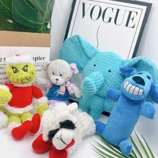 48包邮外贸中小型犬毛绒玉米绒绳结响纸bb叫仿生狗狗宠物发声玩具