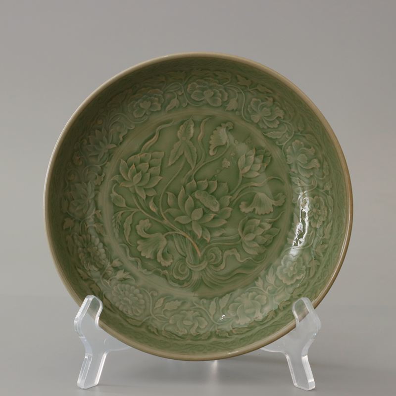 耀州窑家用青瓷原矿半手工深盘