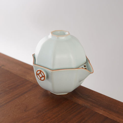 茶道茶具旅行原矿釉青瓷手抓壶