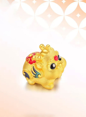 铜镀金吞金兽转运珠多财珐琅貔貅串珠黄金色手链文玩手串隔珠配件