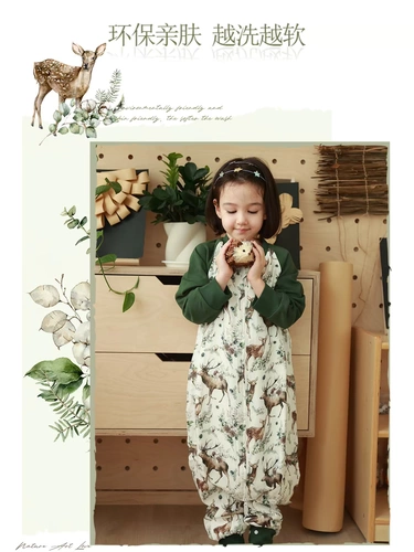 Детский спальный мешок, марлевый осенний брендовый лонгслив на четыре сезона