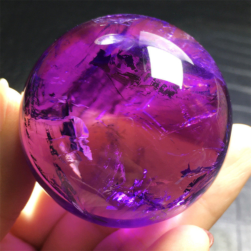乌拉圭紫水晶球摆件七彩原石礼物