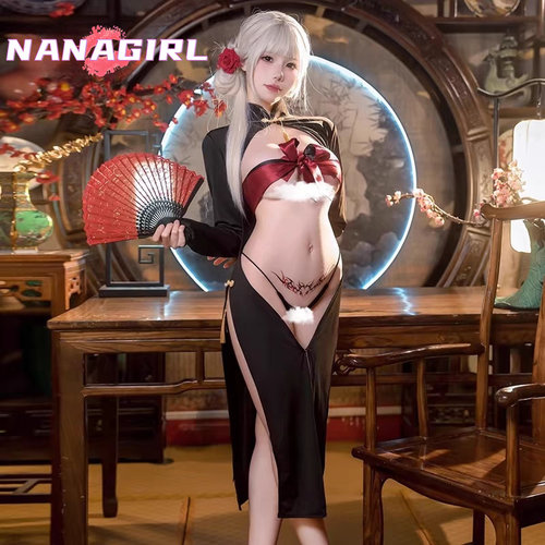 日系二次元御姐范女王装cosplay扮演制服高开叉旗袍万圣节礼物