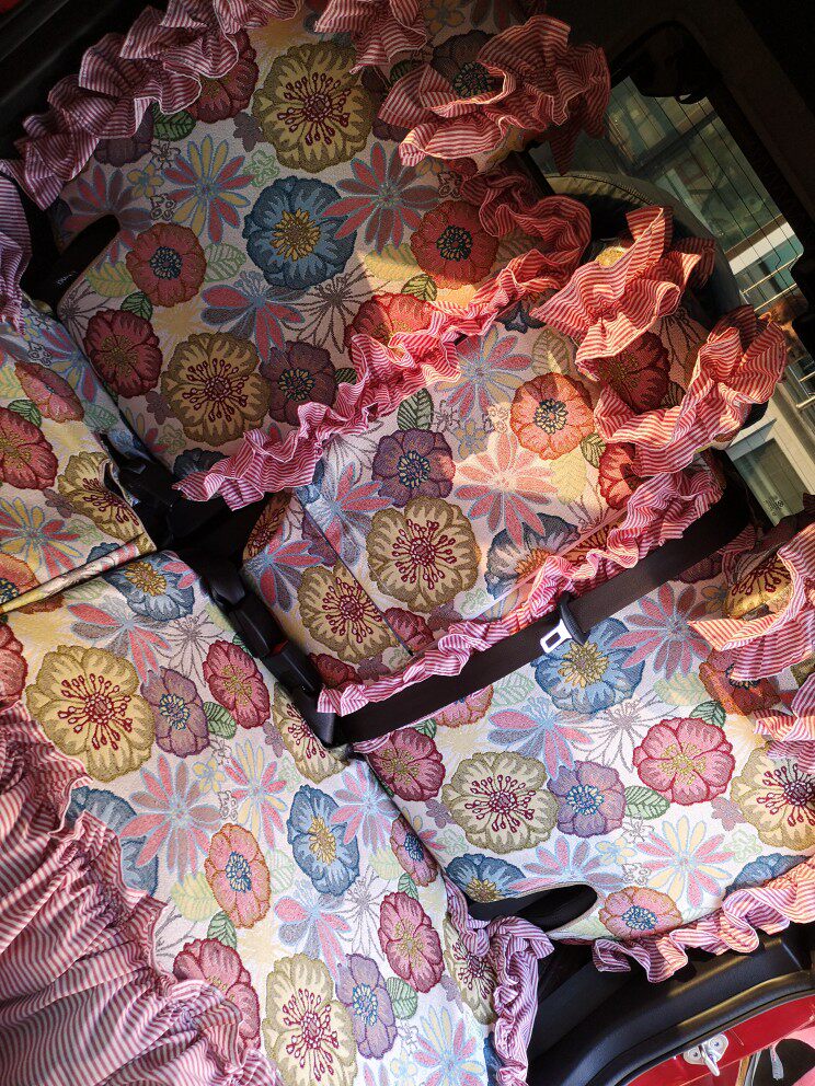 订做女神花边全包专用汽车座套女士花朵朵田园坐套定做