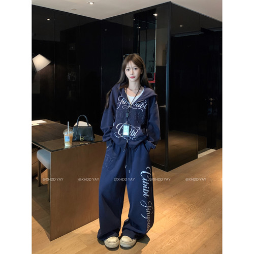 早秋韩系显瘦字母运动套装女