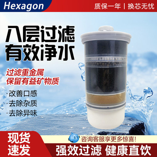 科士威小水机Hexagon八层过滤净水器滤芯家用陶瓷滤芯换芯除异味