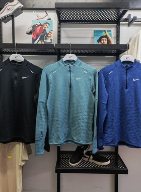 Nike耐克秋冬半拉链正品男子运动训练跑步速干加绒保暖长袖DD5663