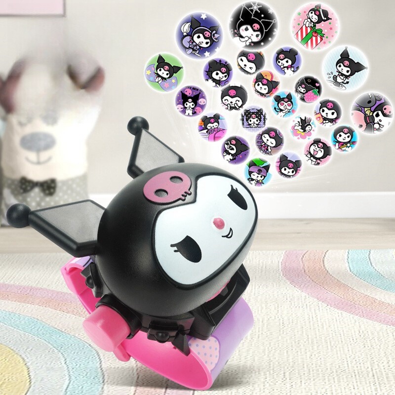 库洛米投影手表幼儿园多功能可发光趣味早教玩具酷洛米翻盖电子表