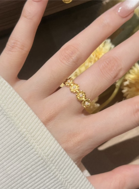 金店同款繁花朵朵可调节戒指女