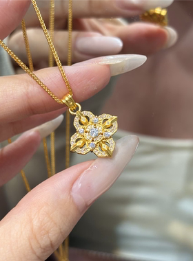 新中式国潮风点钻十字金刚杵项链