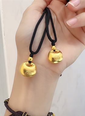 圆润饱满小胖福字编织绳毛衣链女