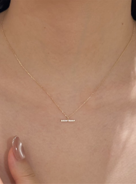 极简风一字排钻极细项链女