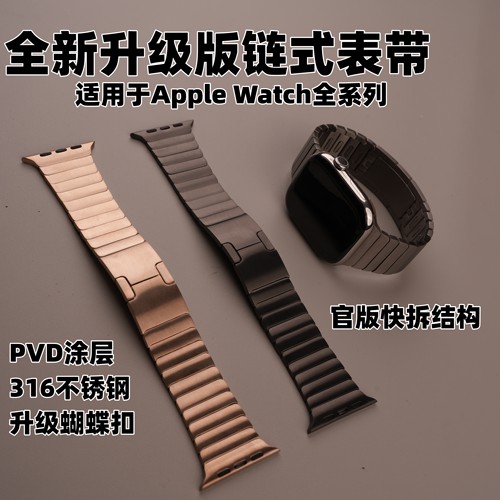 适用于iWatch不锈钢快拆链式表带