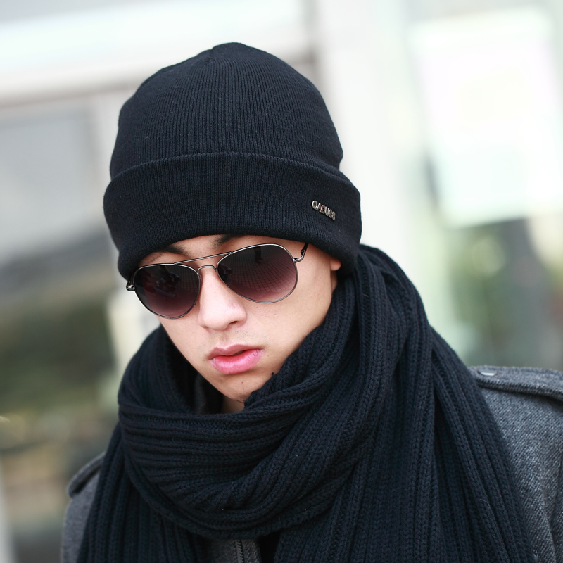 cacuss男士加绒秋冬季保暖毛线帽