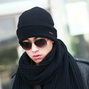 CACUSS羊毛毛线帽男帽子女冬天针织帽男士帽子秋保暖潮包头帽冷帽