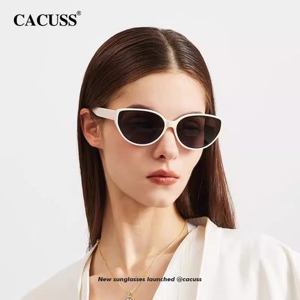 CACUSS复古猫眼墨镜女款2025新款高级感防紫外线偏光太阳镜男款潮