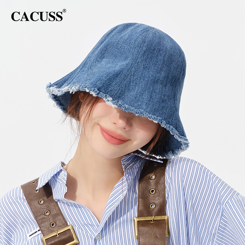cacuss渔夫帽女春季新款牛仔盆帽