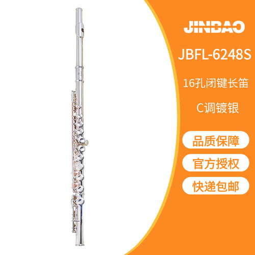 津宝C调16孔镀银长笛白铜